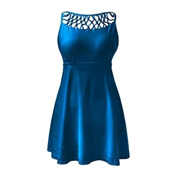 Koupací šaty Ecupper Hollow Out XL modré