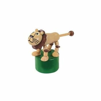 Dřevěná mačkací hračka Detoa lev